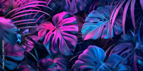 The Allure of Neon Monstera Backgrounds Glowing Greens .