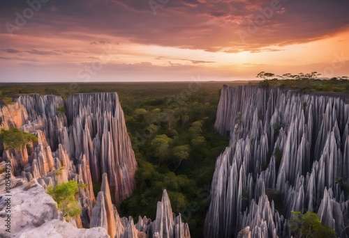 A view of the Tsingy de Bemaraha in Madagascar photo