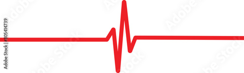 Red heartbeat line. Heartbeat line, pulse rate, rhythm, ECG or EKG Cardio graph symbol for healthy and medical analysis.