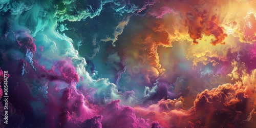 Colorful Cloud Bursting With Vibrant Hues © xartproduction