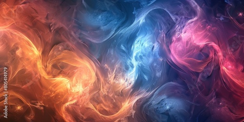 Multicolored Background With Swirls of Smoke