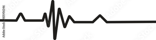 Heartbeat line heart pulse. Heart beat. Electrocardiogram. Healthy and Medical concept. Vector illustration.