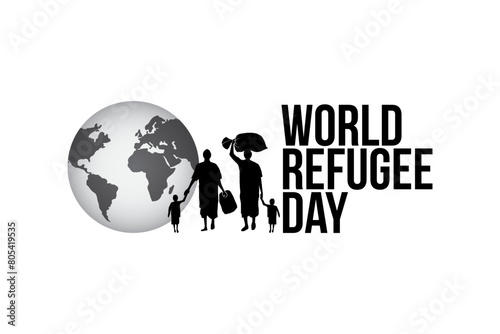 Refugee silhouette vectors and illustrations for world refugee day.