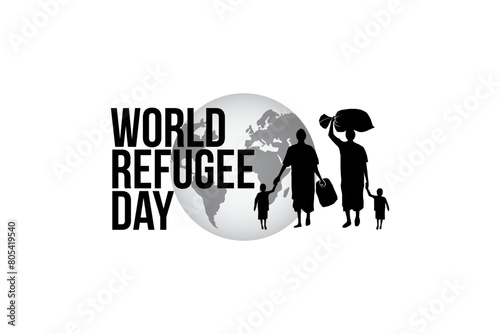 Refugee silhouette vectors and illustrations for world refugee day.