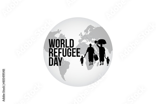 Refugee silhouette vectors and illustrations for world refugee day.