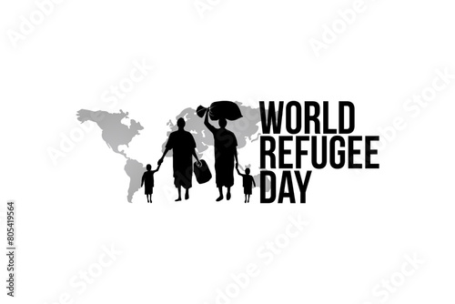 Refugee silhouette vectors and illustrations for world refugee day.