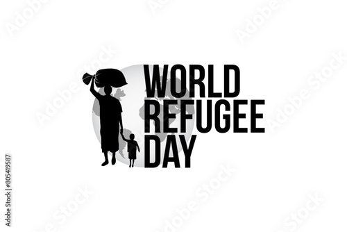 Refugee silhouette vectors and illustrations for world refugee day.