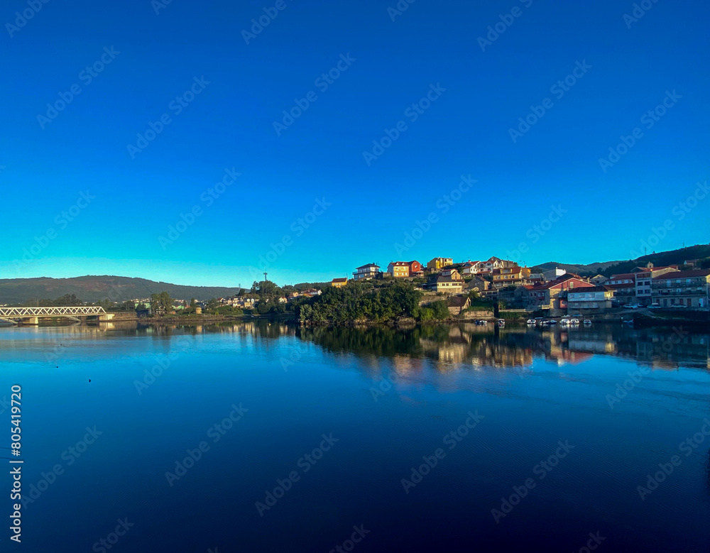 Sky reflected in Galician lake