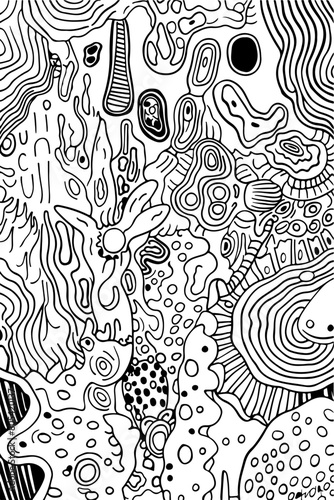 Coloring Book, Malbuchseite, Black and White Vector Graphic zum ausmalen