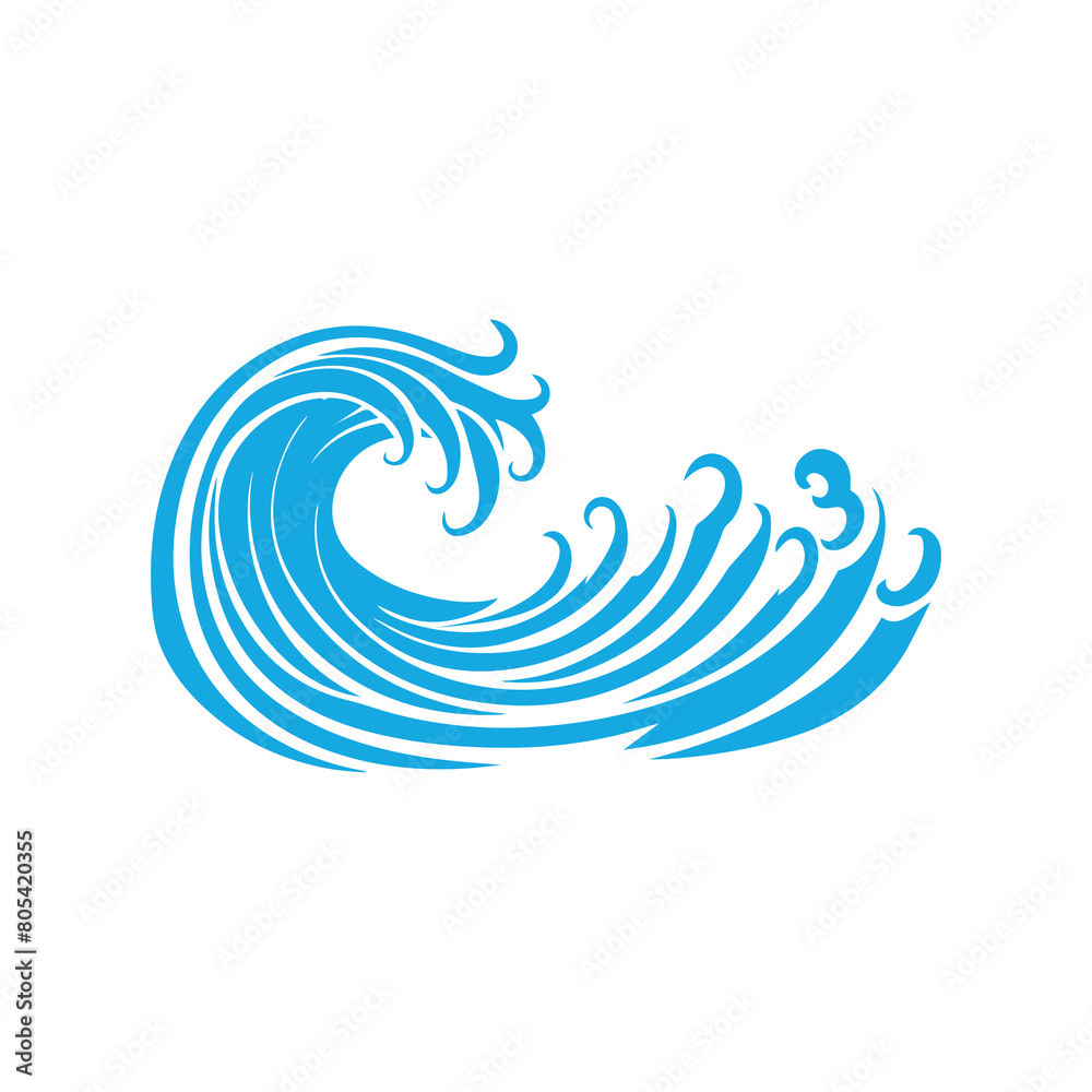 Blue sea waves icon on a white background. vector illustration design. Blue sea waves icon on a white background. vector illustration design.