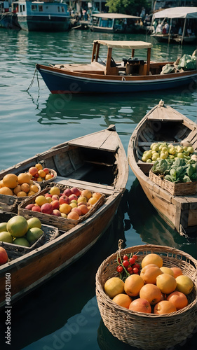 Fruit market on a boat in Venice © Luxury Richland