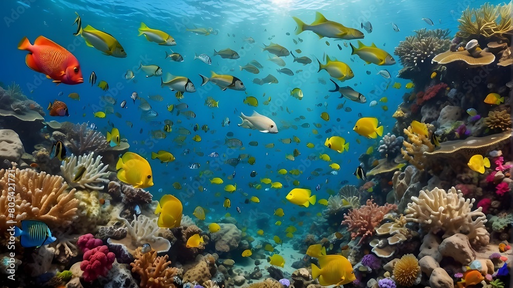 Fototapeta premium coral reef and fishes