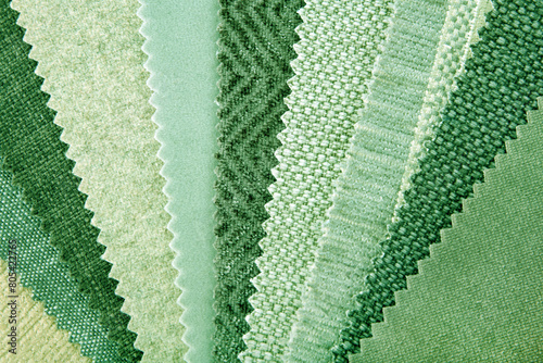 closeup of fabric chart swatches choice for interior design