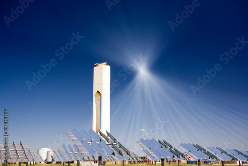 Fototapeta Tower of a solar plant, Seville, Spain