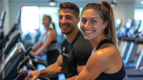 two smiling people in the gym