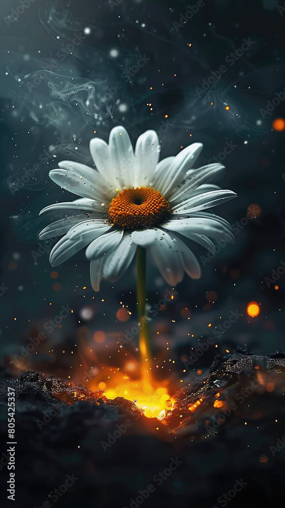 closeup shot of sunflower in a black background Generative AI closeup shot of sunflower in a black background Generative AI