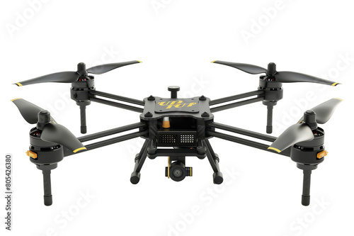 Military drone in khaki color, close-up, on a transparent background © Maria