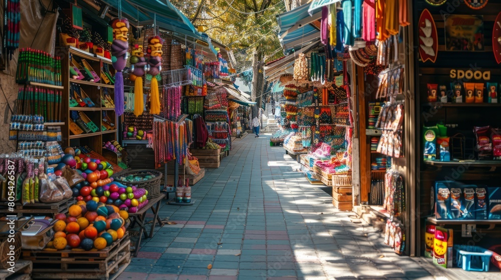 Souvenir stalls on street