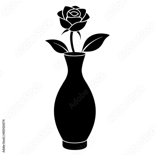 rose in vase