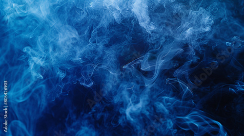 Smoke billowing in a mysterious pattern of midnight blue, with a neon indigo texture that deepens the enigmatic feel.