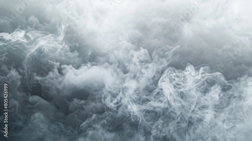 Smoke creating an abstract impression of a storm cloud, in dynamic shades of gray and white. © Nancy