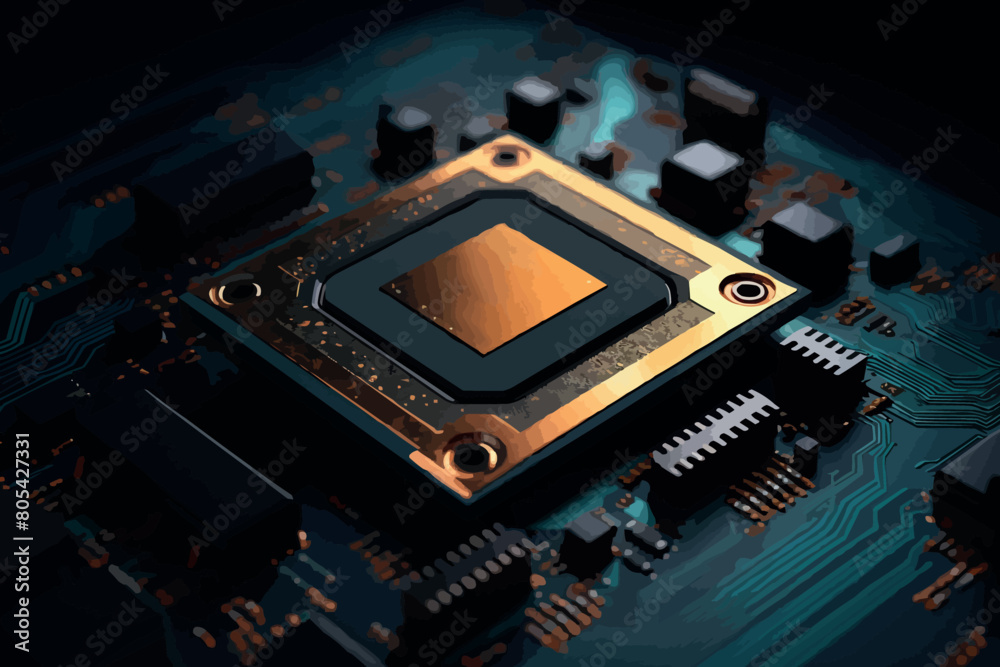 Fototapeta premium Electronic circuit board close up.