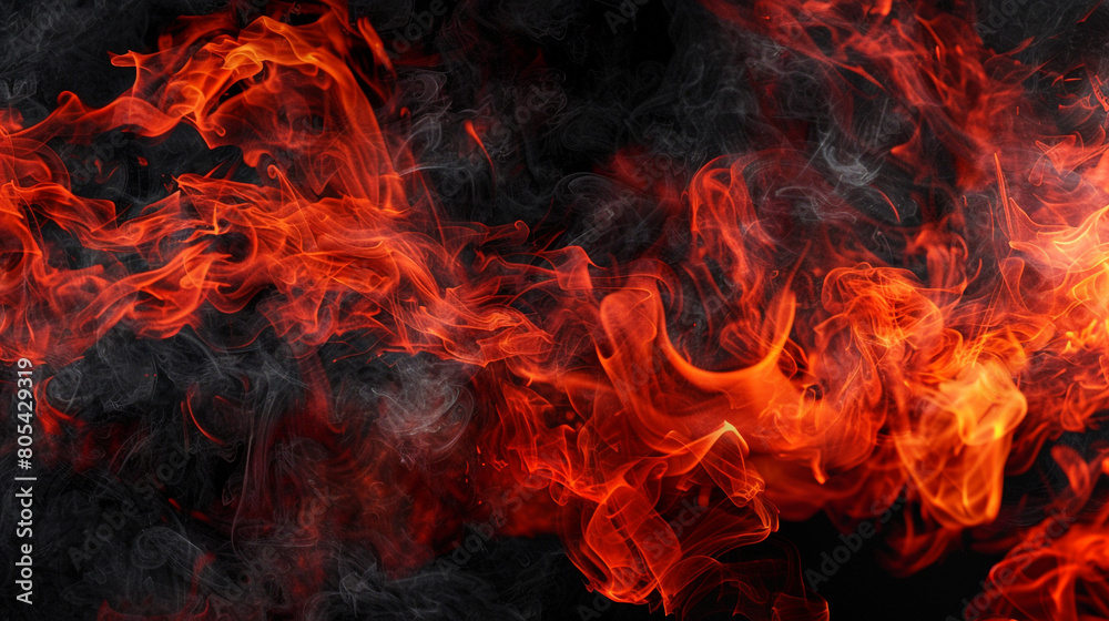 Smoke patterns mimicking the flow of molten lava, with fiery reds and oranges against a stark black canvas. Smoke patterns mimicking the flow of molten lava, with fiery reds and oranges against a stark black canvas.