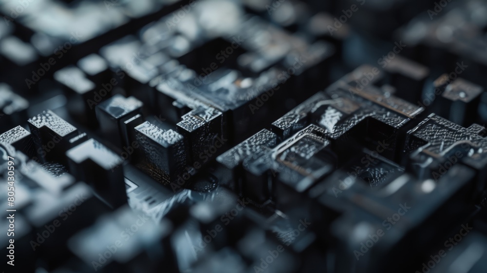 Macro shot of a silicon die used in semiconductor manufacturing, emphasizing the microstructures essential for computing, close-up Macro shot of a silicon die used in semiconductor manufacturing, emphasizing the microstructures essential for computing, close-up