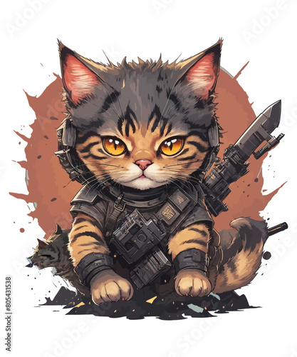 Cute cat illustration vector