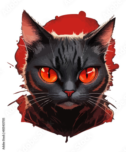 Cute cat illustration vector