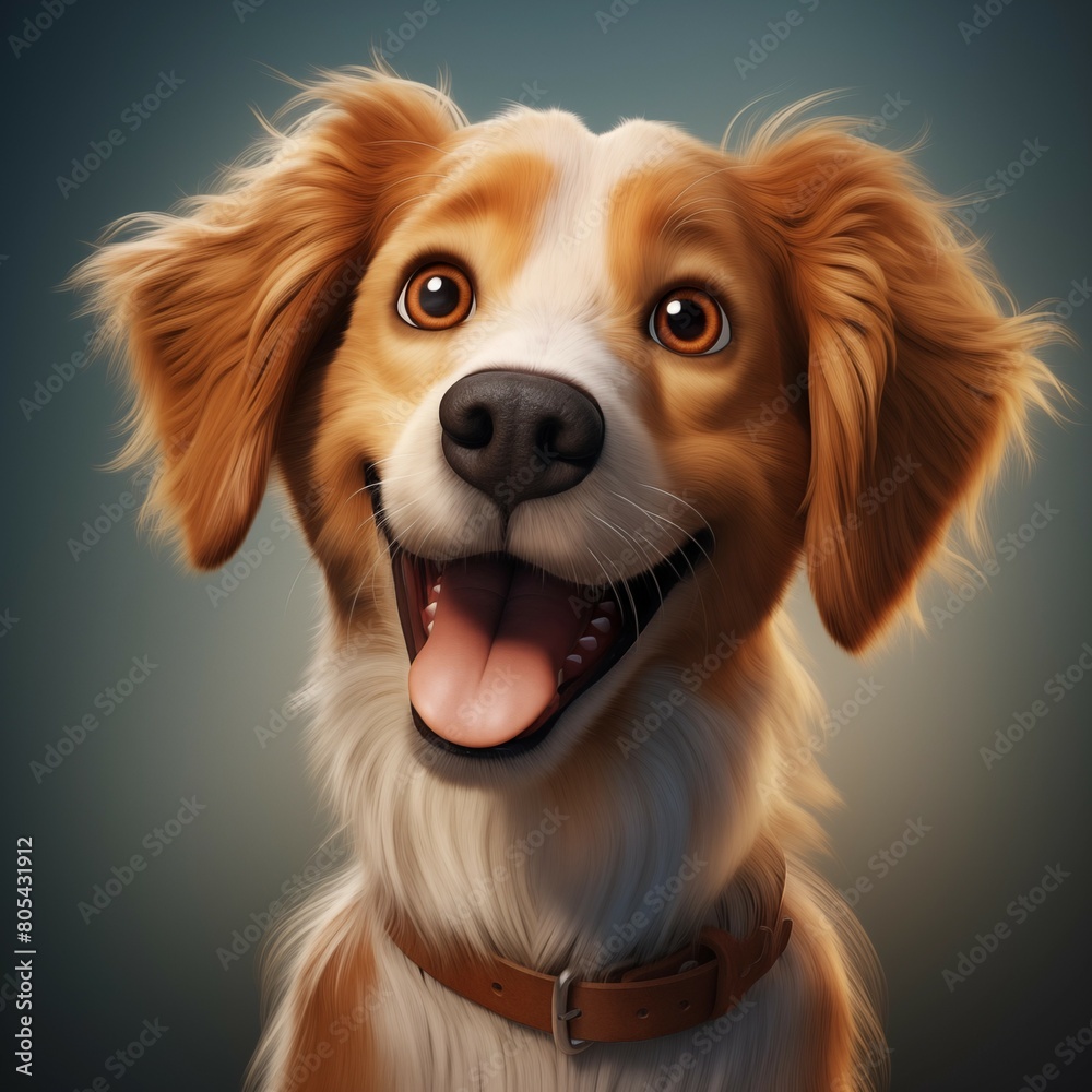 Fototapeta premium cartoon dog closeup image Created with Generative AI technology.