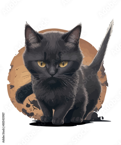 Cute cat illustration vector