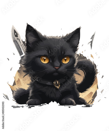 Cute cat illustration vector