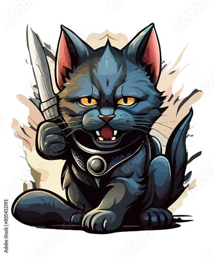 Cute cat illustration vector