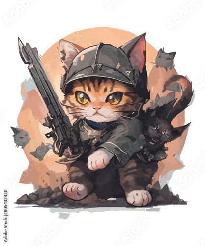 Cute cat illustration vector