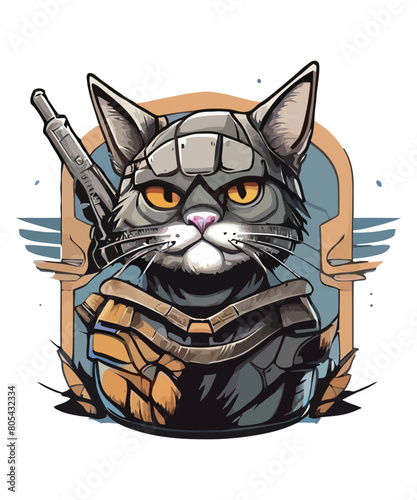 Cute cat illustration vector