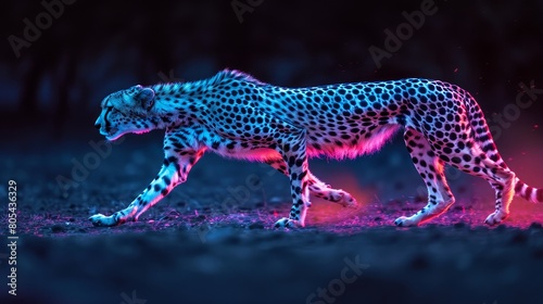 Neon Wildlife Cheetahs: Breathtaking images of neon-lit cheetahs