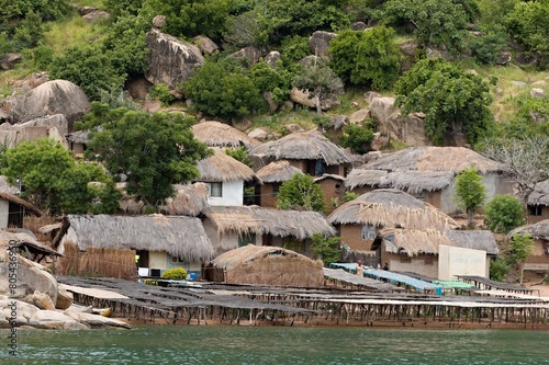 Cuadro en lienzo In the fishing village of Zambo on Lake Malawi, near the town of Monkey Bay
