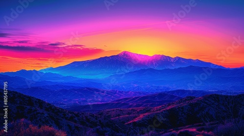Sunset Sunrise Mountain: Neon photos depicting the beauty of sunrise and sunset in the mountains