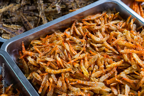 Dry shrimp sell in the seafood store