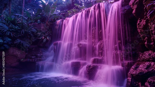 Waterfalls Zen  Neon photos of waterfalls in serene and peaceful settings