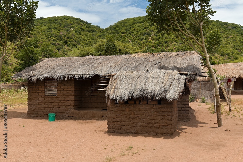 View of the fishing village of Zambo by Lake Malawi, near Monkey bay town. Malawi. Africa. View of the fishing village of Zambo by Lake Malawi, near Monkey bay town. Malawi. Africa.