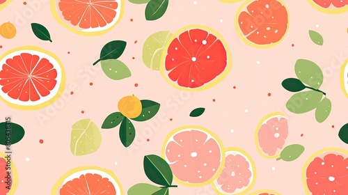 seamless pattern of refreshing grapefruits backgrounds illustrations