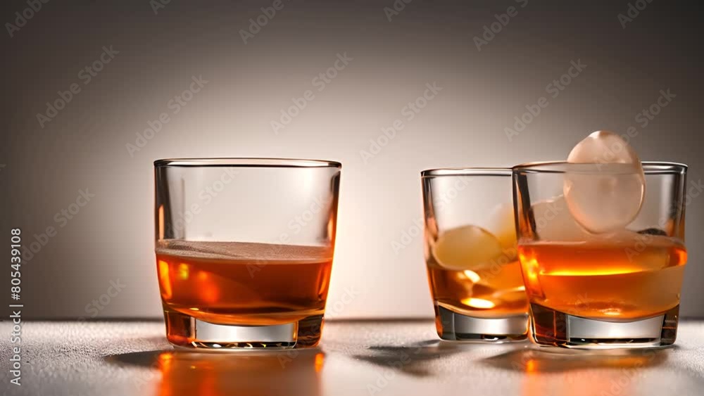 Whiskey Being Poured Into Two Glasses Generative AI Whiskey Being Poured Into Two Glasses Generative AI