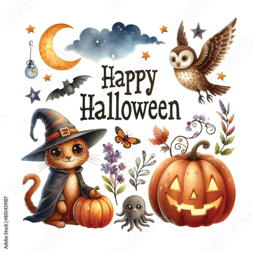 Animals Happy Halloween Sign PNG