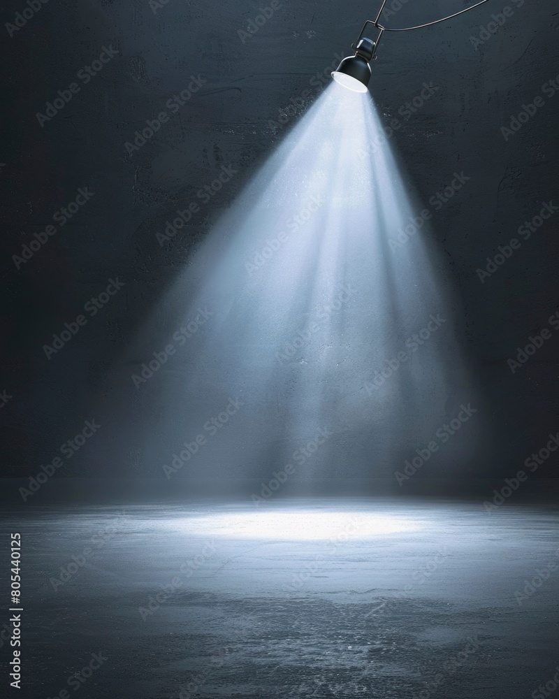 A spotlight shines on a dark, empty room A spotlight shines on a dark, empty room