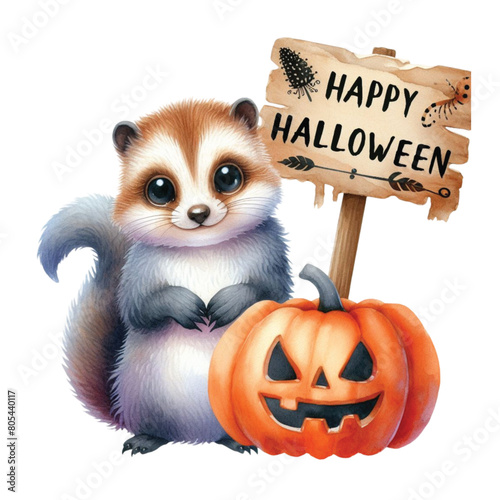 Animals Happy Halloween Sign PNG