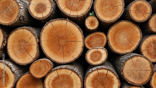 stack of wood  Background of cut logs close up