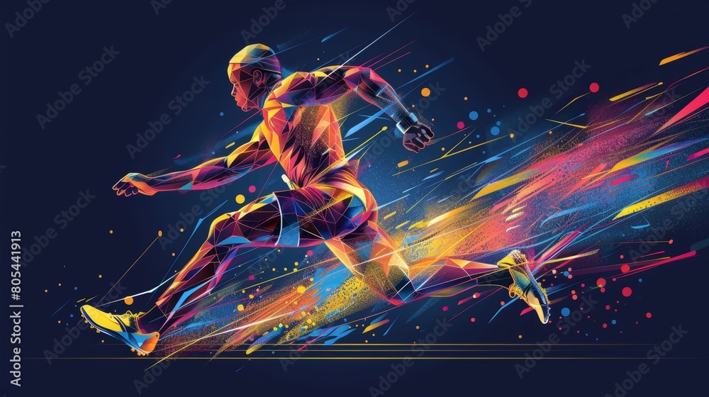 Running sportsman poster.