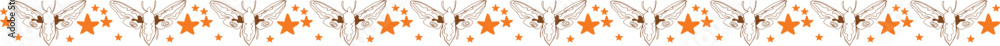 Butterfly with star line border on transparent background.
Butterfly with star line border on transparent background.
